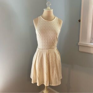Jessica Simpson Cream Textured Stretch Skater Dress